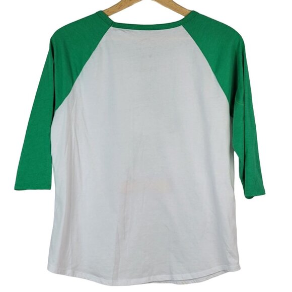 Disney St. Patrick's Day Mickey Mouse Top Green XXL 3/4 Sleeve Shamrock Raglan - Picture 4 of 6